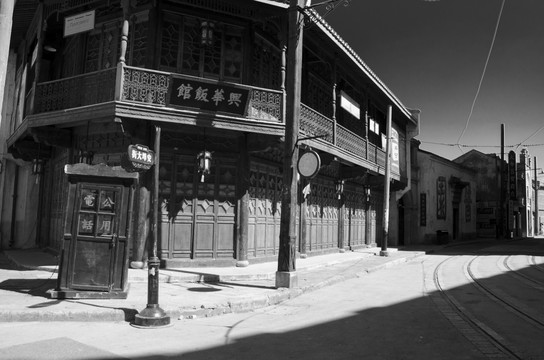 老上海 老上海街景 黑白照片