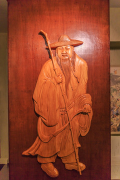 苏东坡木雕像