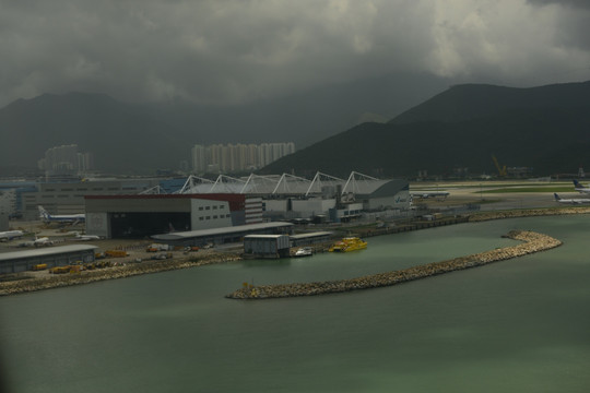 鸟瞰香港机场