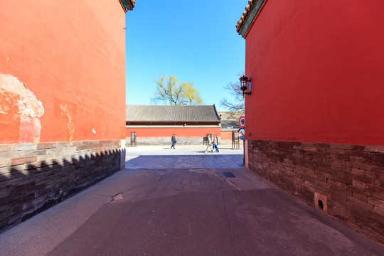 北京故宫红墙宫墙琉璃瓦