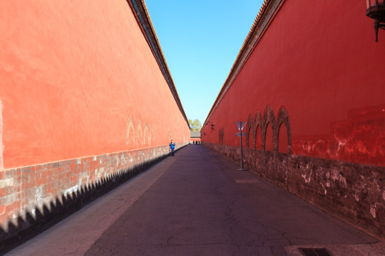 北京故宫红墙宫墙深巷子
