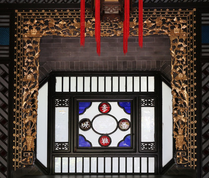 门窗 金色窗花