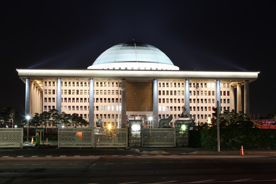 韩国国会大厦夜景