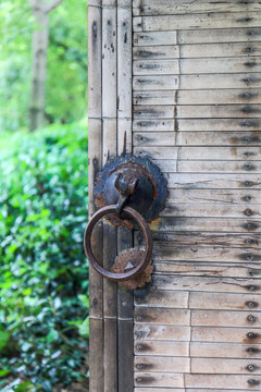 旧竹门锁