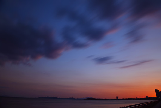 青岛海边落日风光摄影