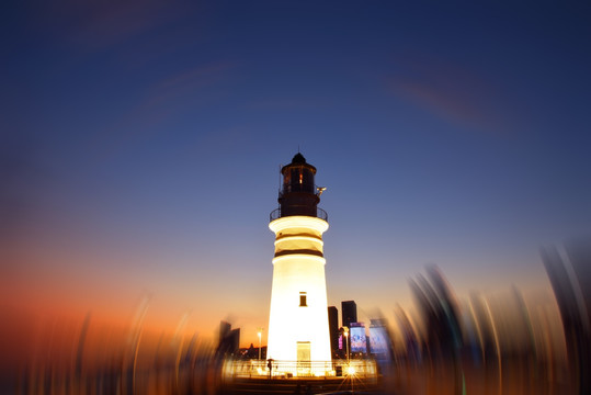 青岛情人坝夜景