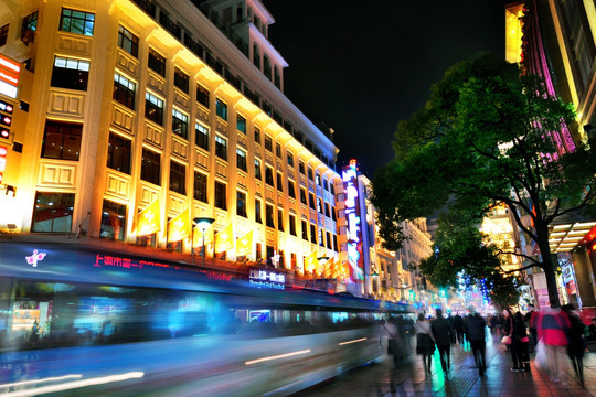 南京步行街夜色