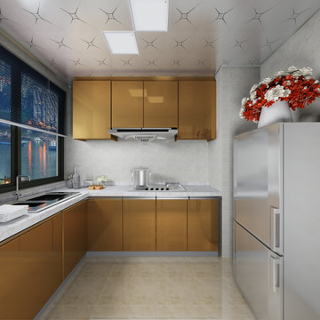 橱柜厨房3D效果图