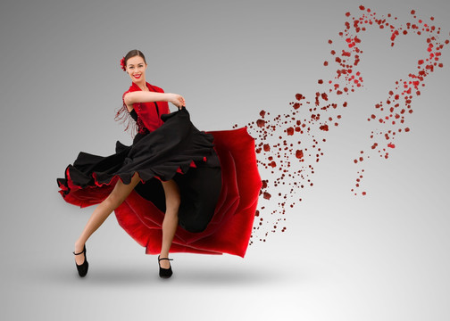 穿红裙跳舞的女孩