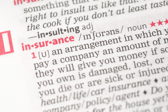 英语词典中的保险定义