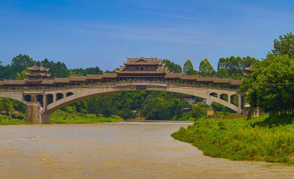 黄龙溪古镇 廊桥