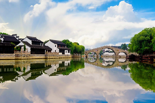 苏州山塘古镇全景