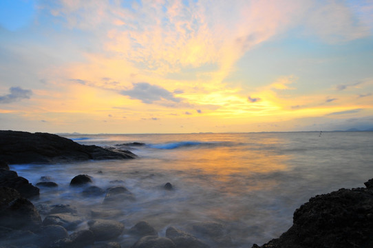 大海落日 海上晚霞 天空彩云