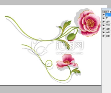 陶瓷花纸花卉花朵玫瑰设计分色