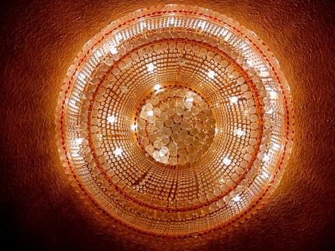 酒店大厅圆形水晶灯顶灯