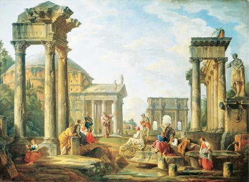 古典罗马建筑风景油画