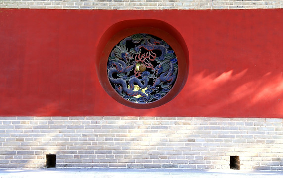 红墙 雕龙 古建筑 背景