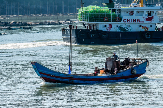 渔船 船 海水 大海 木船