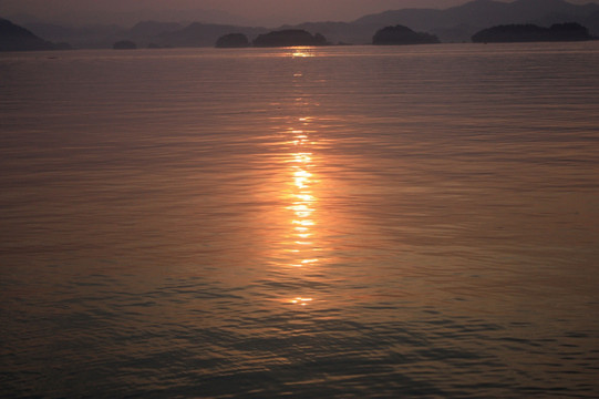 夕阳 傍晚 千岛湖 湖泊