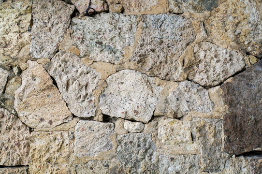 自然形状石头砌的石墙
