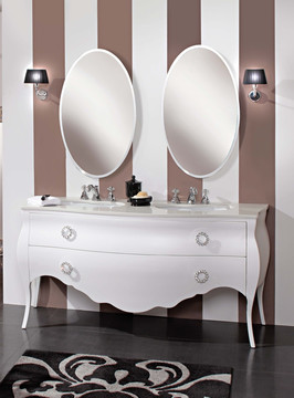 时尚白色欧式实木浴室柜
