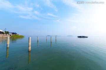 太湖 日落 风景 渔村