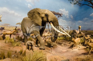 非洲野生动物 非洲象 动物标本
