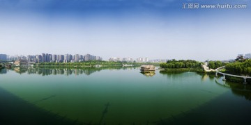 陕西西安曲江池全景