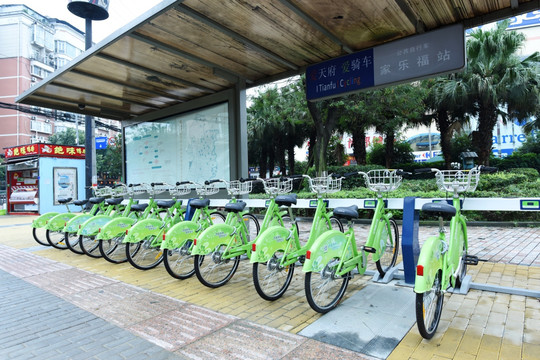 公共自行车棚 环保自行车