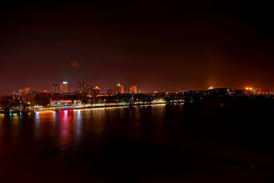 金华五百滩公园游船码头夜景