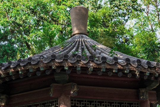 破旧的圆亭子顶