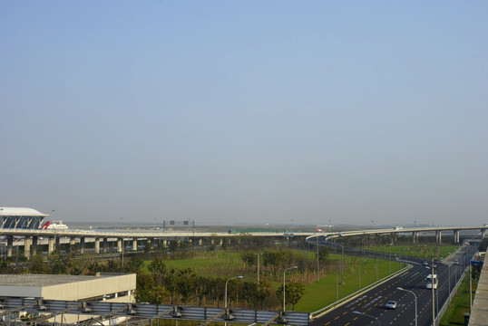 上海浦东机场 航站楼日景