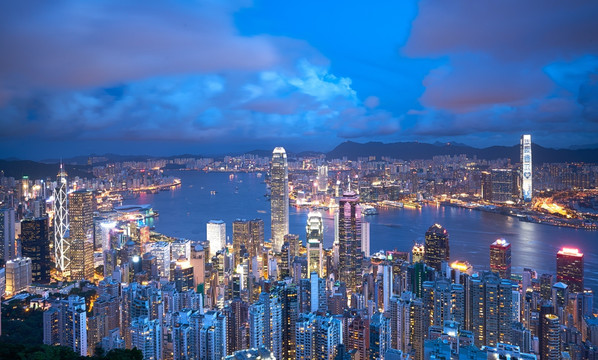 城市夜景之香港维多利亚