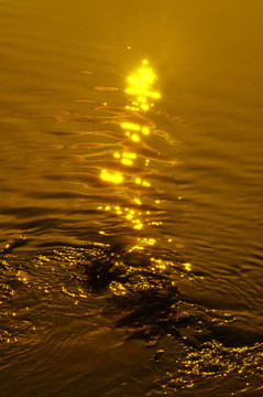 水面夕阳