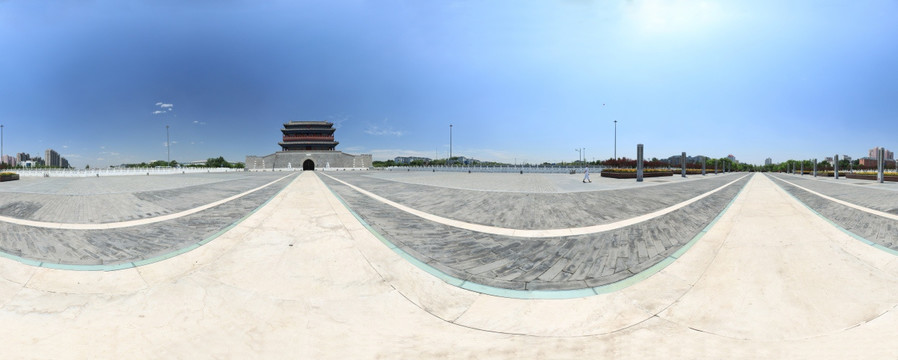 北京永定门及其广场全景图
