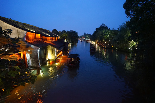 乌镇夜景灯光