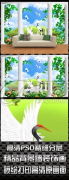 天空仙境背景墙