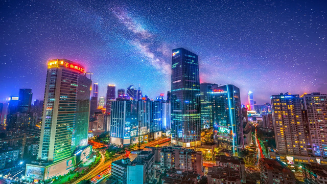 广州城市风光夜景