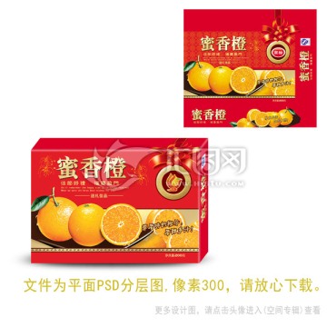 蜜香橙彩色箱子包装设计