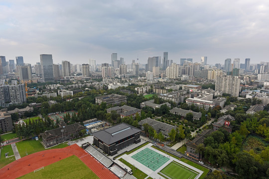 四川大学全景 华西坝钟楼