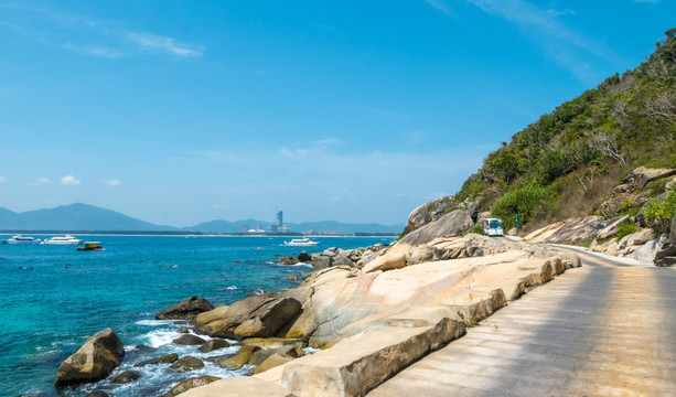 海南蜈支洲岛观日岩风景