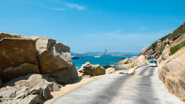 海南蜈支洲岛观日岩风景