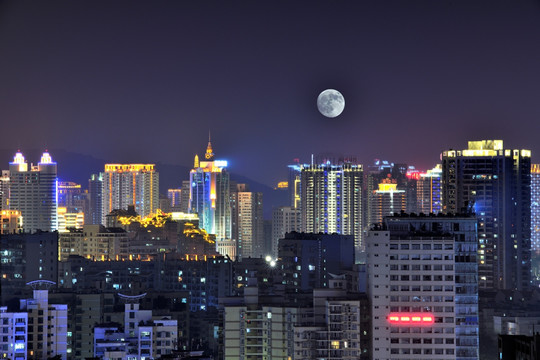 城市中秋夜景