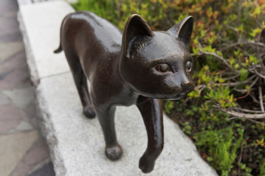 铜雕塑猫