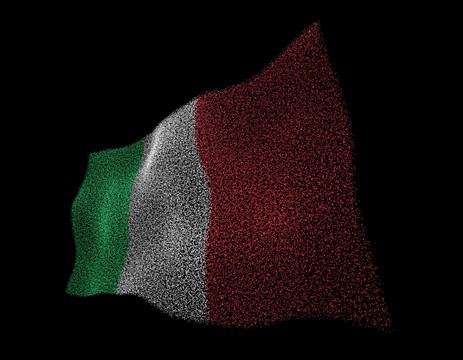舞动飘逸的粒子国旗