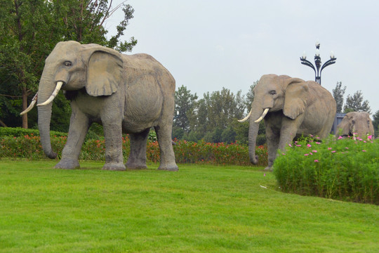 城市道路景观设计 大象雕塑