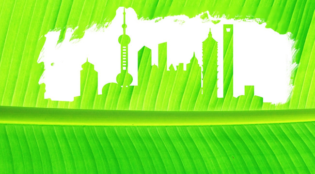 上海地标 绿叶 合层