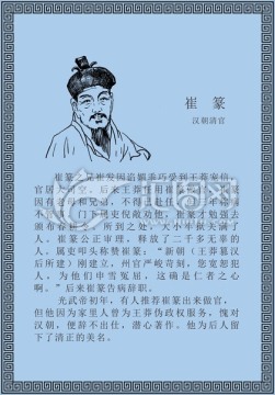 古代线描廉洁廉政人物崔篆