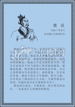 古代线描廉洁廉政人物虞延