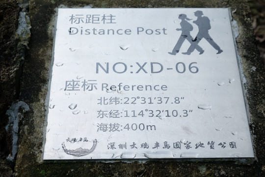 徒步登山指示牌